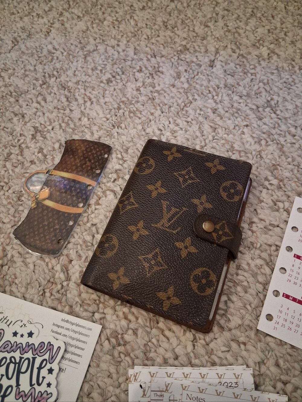 Louis Vuitton Monogram PM Pocket Planner Notebook w/ Accessories